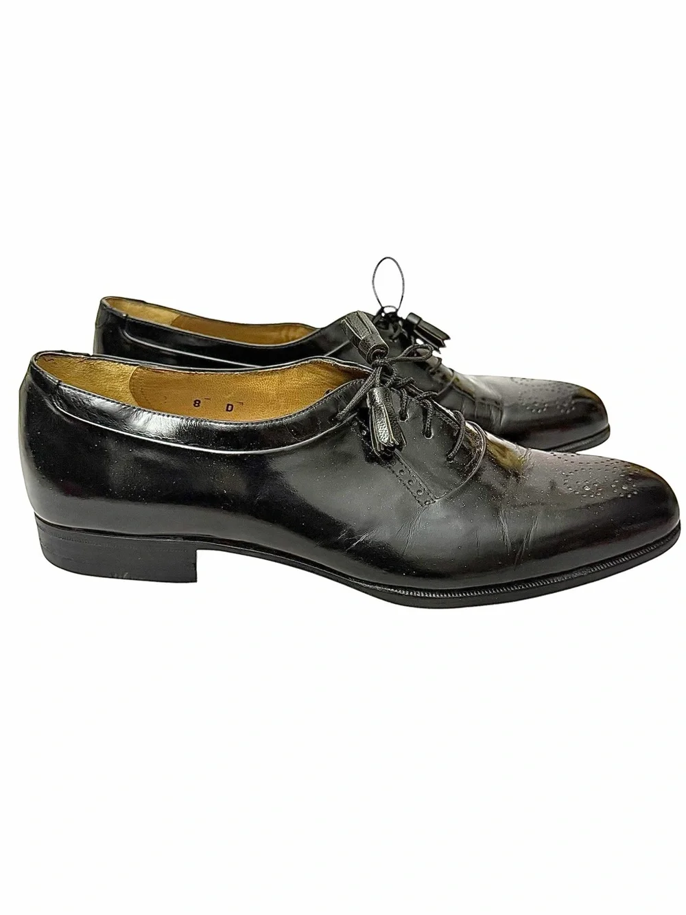 Bally MILO Black Leather Medallion Oxford Dress Shoes Made in Italy Men’s 8 D